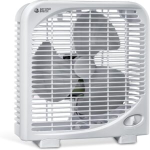 Box Fan, 9 inch 2 Speeds Table Fan with Strong Airflow, Portable Tabletop Fan for Bedroom, Bathroom, Kitchen Box Fan, 9 inch 2 Speeds Table Fan with Strong Airflow, Portable Tabletop Fan for Bedroom, Bathroom, Kitchen