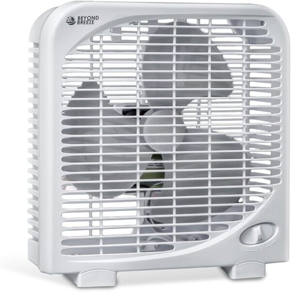 Box Fan, 9 inch 2 Speeds Table Fan with Strong Airflow, Portable Tabletop Fan for Bedroom, Bathroom, Kitchen