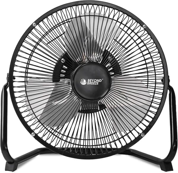 Floor Fan 9 Inch, 3-Speed Portable Metal Fan with Adjustable Tilt, Quiet Small Cradle Floor Fan for Home, Office, Bedroom